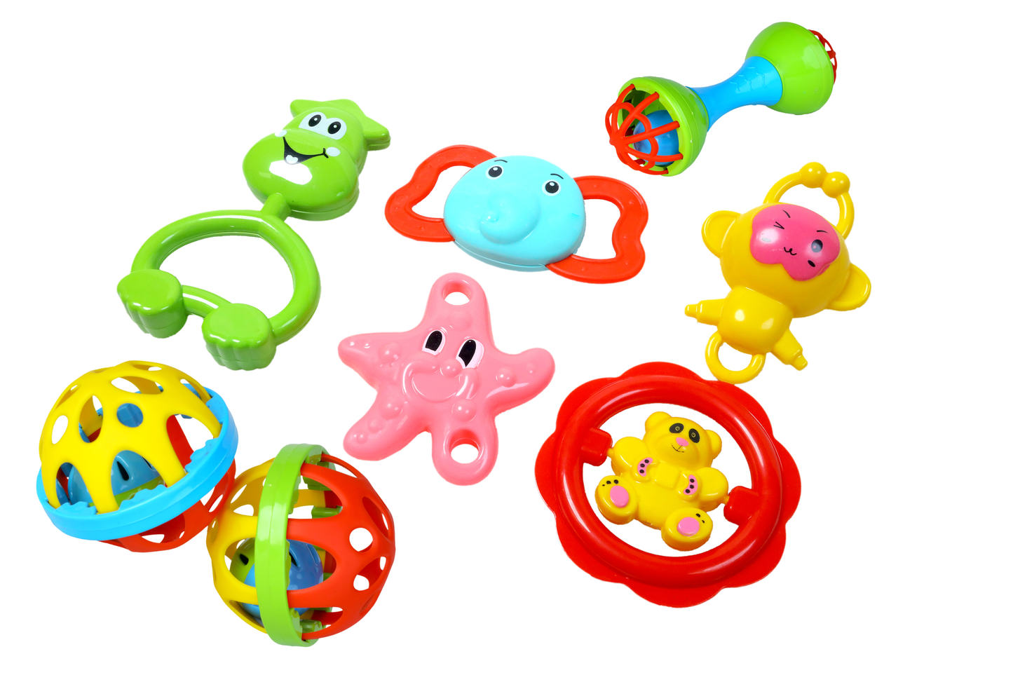 5 Pcs Rattle + Ball + Dumbbell