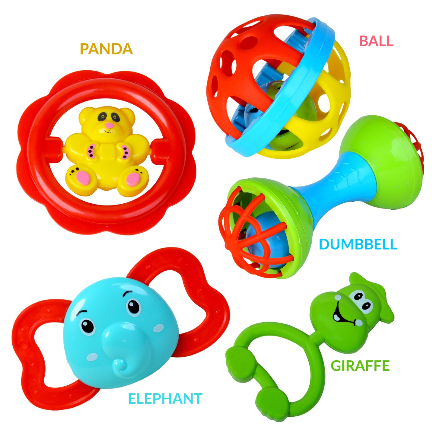 3 Pcs Rattle + Ball + Dumbbell